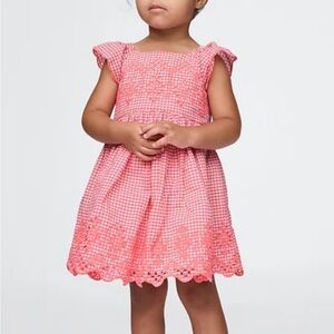 Pink Baby Gap Gingham Dress with Eyelet Details